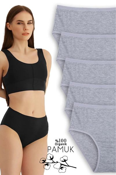 NARIYA High Waist Wide Panties - 5-Piece 100% Cotton Large Size Comfortable Sweat-Absorbent Bato Laundry