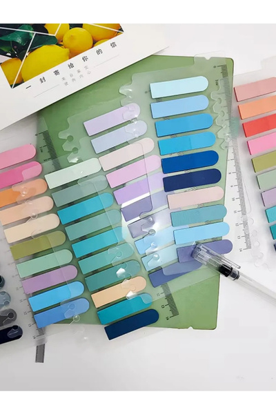 ÖZ OFİS Kawai 1600 Yaprak Yapışkanlı Şeffaf Post-it Ayraç Not Kağıdı Seti 8 Adet