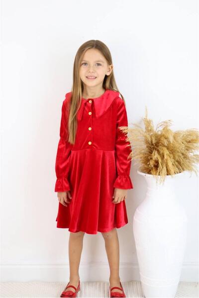 GAistButik Kız Çocuk Bayramlık Kadife Elbise