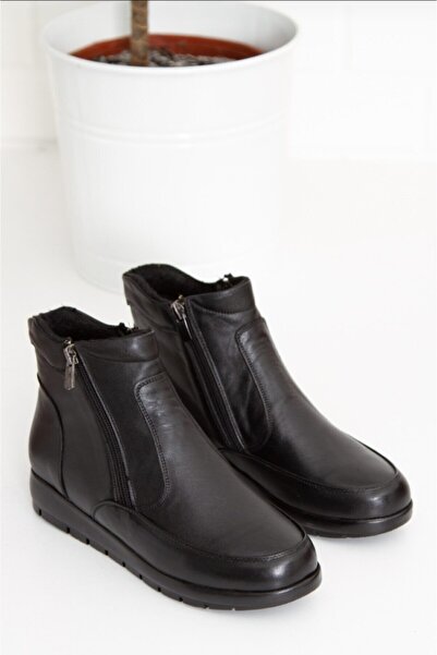 UYEGE Günlük Anne Bot Kadın Çift Fermuarlı Hakiki Deri Full Ortopedik