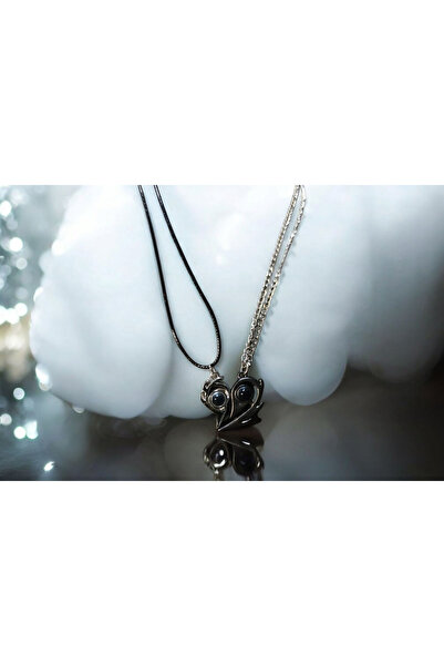 Asel 2'li 100 Dilde Seni Seviyorum Mıknatıslı Kalpli Sevgili Çift Kolyesi