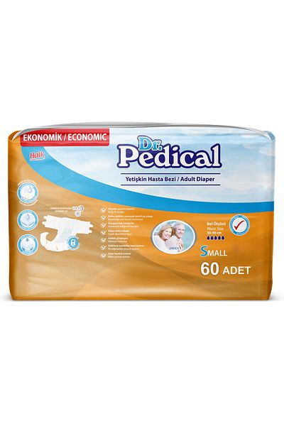 Dr.Pedical Small Size 60 Patient Diapers with Waistband