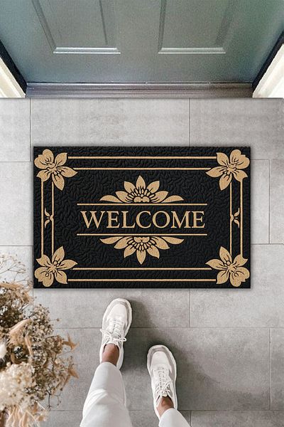 Dormot Home Black Premium Gold - Digital Printed Welcome Mat