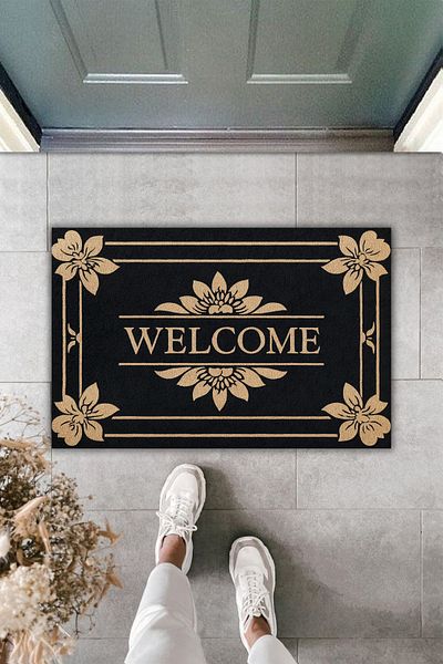 Dormot Home Premium Gold Digital Printed Welcome Door Mat