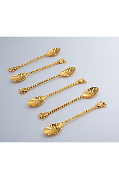 Dania طقم ملاعق شاي معدنية ذهبية 22×14×2 سم