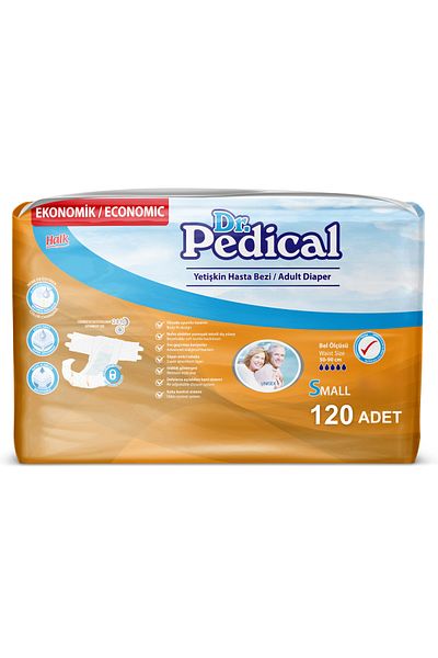 Dr.Pedical Small Size 120 Pieces - Waistband Patient Diapers