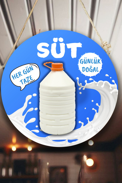 Nod Günlük Süt Dükkanı için Duvar, Kapı, Tek Taraflı Askılı Pano Karşılama Tabelası, Süt Mandıra Süsü