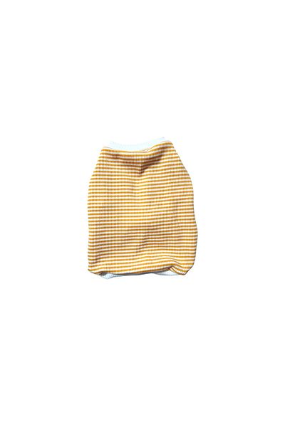 atelyu Cat Dog Clothes Mustard Ecru Striped Camisole Tshirt
