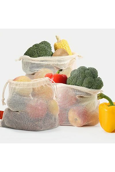 MiniStand Cotton Organic Kitchen Food Net Set of 3