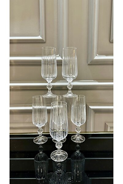 teknotrust El işi ayaklı bej kristal su ve kahve bardağı, şık ve zarif tasarım