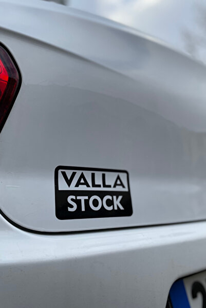 Banxtre Araba-Motor için Siyah Renk VALLA STOCK Sticker Etiket 12CM (1 Adet)