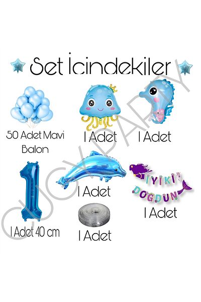 CUGY BLUE SEA ANEMONE DOLPHIN FISH SEA HORSE FIGURATIV CONCEPT SET DE PETRECERE ORNAMENT DE ZI DE NAȘTERE