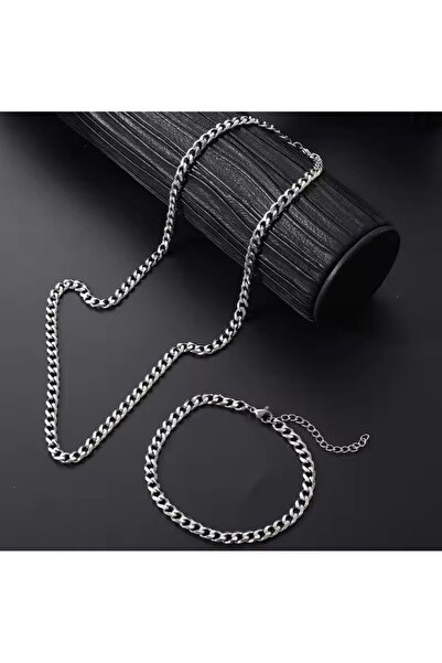 derokas مجموعة من الفولاذ المستورد مقاس 7 مم - 100% مقاومة للتشويه، مجموعة من سوار وقلادة راقية