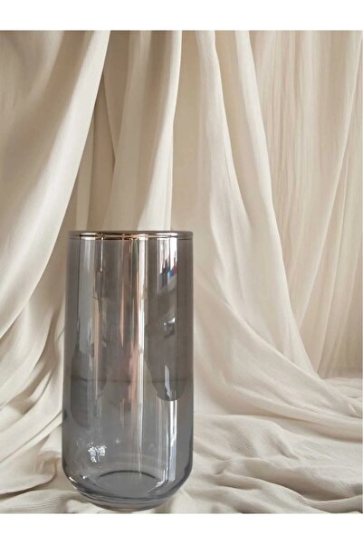 P H Panayır Home Füme -Siyah 6 Adet Meşrubat Su Bardak Takımı Gümüş Yaldız