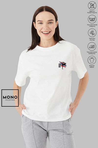 New Shine COLECȚIA MONO Tricou cu mânecă scurtă cu imprimeu Muay Thai, unisex, cu gât crew, bumbac