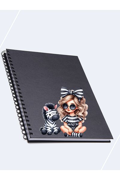 aiki Cute Girl with Zebra Socket, Automobile, Engine, Notebook, Glass, Wall, Wood Sticker