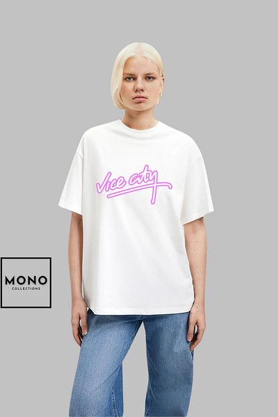 New Shine MONO COLLECTION Tricou cu mânecă scurtă, unisex, supradimensionat, din bumbac, cu mânecă scurtă