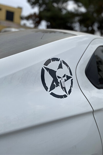 Banxtre Araba ve Motor için Siyah Renk Punisher Sticker Etiket (20CMx20CM) (1...