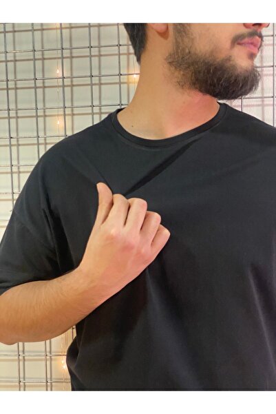 New Shine Μπλουζάκι Unisex Black Crew Neck Oversize