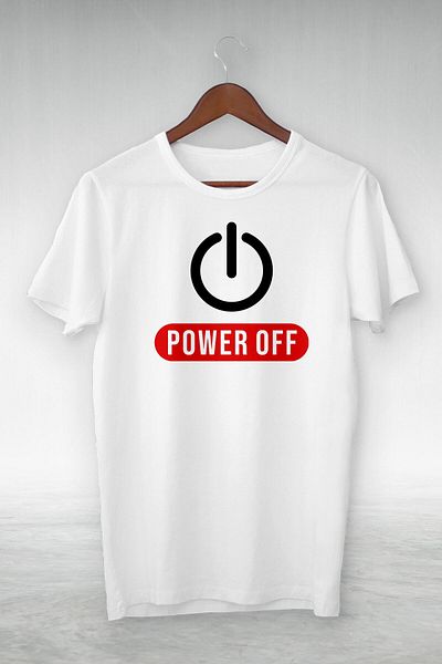 New Shine Μπλουζάκι Unisex White- Power Off Printed Illustration T-shirt
