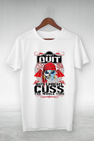 New Shine -ı Won't Quit-illustration Λευκό Tshirt Vip Design με κινούμενα σχέδια