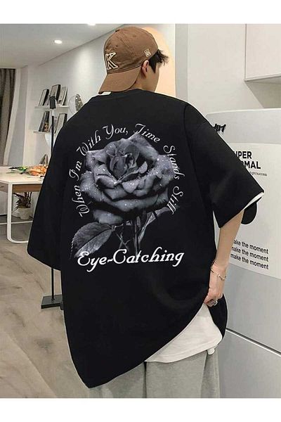 New Shine Μπλουζάκι Unisex Crew Neck με εμπριμέ βαμβακερό κοντό μανίκι