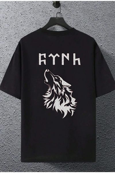 New Shine Μπλουζάκι Unisex Design Ulu Kurt TURKIC με εμπριμέ κοντό μανίκι 100% βαμβάκι
