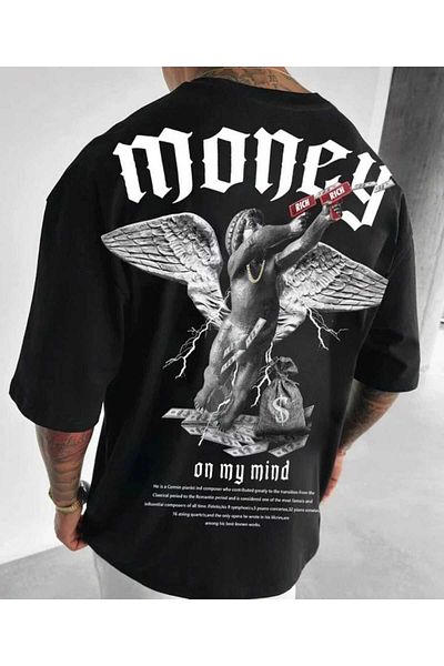 New Shine Μπλουζάκι Unisex Crew Neck με εμπριμέ βαμβακερό κοντό μανίκι