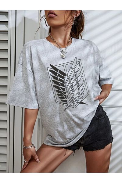 New Shine Λογότυπο Lunavista Printed Black T-Shirt Attack On Titan
