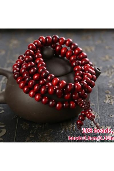 PİRAMİGO Ahşap 6 mm 108 Boncuklu Budist Boncuk Bileklik