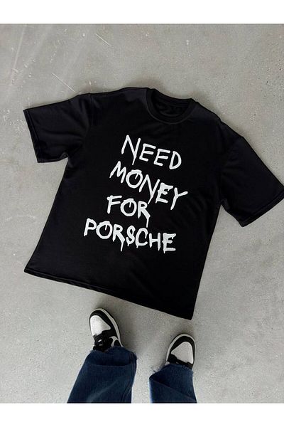 New Shine Χρειάζεστε χρήματα για μπλουζάκι Porsche Printed Oversize Crew Neck