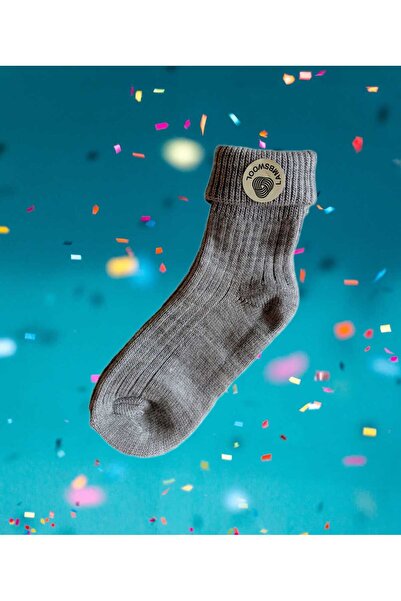 ENEFENDİ Мъжки и дамски сиви коледни чорапи - вълнени, ребристи и дебели зимн...