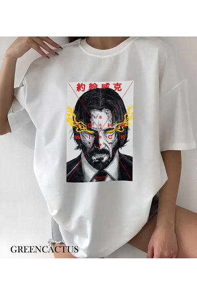 New Shine 1 μπλουζάκι δώρο για αγορές 6 και άνω στο καλάθι - Έγχρωμο μπλουζάκι με στάμπα John Wick Unisex