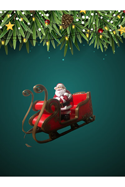 Genel Markalar Renkli Noel Baba ve Kızağı Yılbaşı Süsü, neşe dolu dekorasyon ...