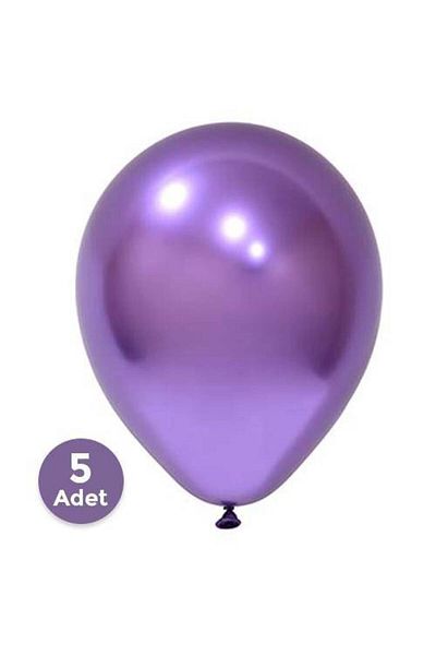 Parti Dükkanım Purple Chrome Balloon 5 Pieces (30 Cm)