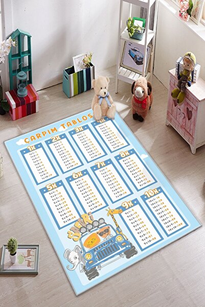 KARNAVAL HOME Volonte Safari Çarpım Tablosu Çocuk Odası Halısı