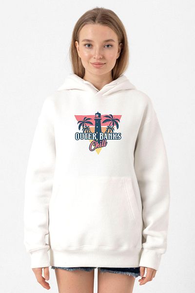 Tshirthane Outer Banks Chill White Women's 3ip Hooded Sweatshirt