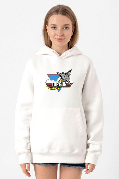Tshirthane Top Gun Vintage Jet Stars White Women's 3ip Hooded Sweatshirt