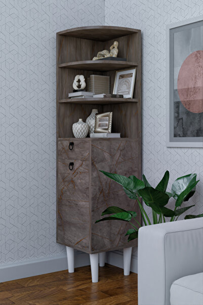 moka park avm 3 Raflı Tek Kapaklı Modern Ayaklı Tek Çekmeceli  Vitrin Gümüşlü...