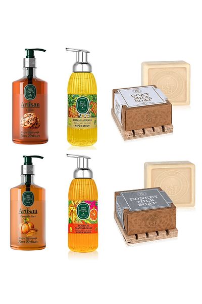 Eyüp Sabri Tuncer Bath Soap Set, Liquid Soap 600Mlx2, Foam Soap 500Mlx2, Solid Soap 150Grx2