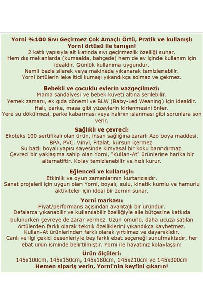 yorni Zoo, Bebek Odası, Halı Üstüne Sermek Için Sıvı Geçirmez Oyun Örtüsü, Ekstra Geniş