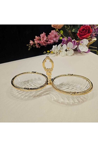 MaviDamla 1 PARÇA 2 BÖLMELİ DÖKÜM METAL  CERCEVELİ CEREZLİK GOLD DETAYLI