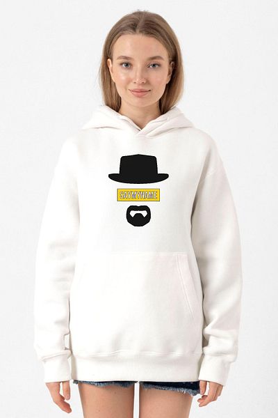 Tshirthane Breaking Bad White Women's Hooded Sweatshirt - 3P Say My Name Yellow