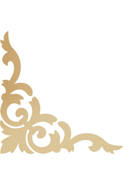 keciidizayn Decorative Adhesive Furniture Cabinet Ornament Border 20 X 20 Cm Corner Mirror Plexi 4 Pcs Gold - Silver
