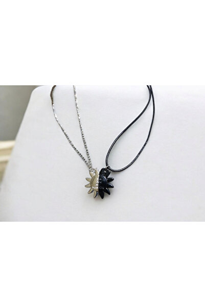 Asel 2'li Mıknatıslı Güneş Best Friends Kolye Çift Kolyesi