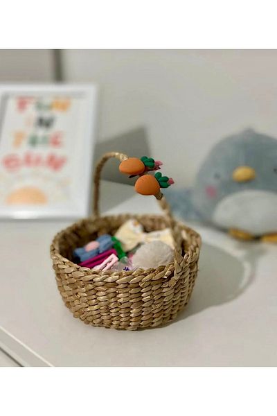 AFRALYAHOME Многофункционална мини кошница от ракита с дръжка