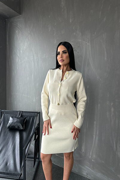 Genel Markalar İkili Triko Ceket Etek Takımı
