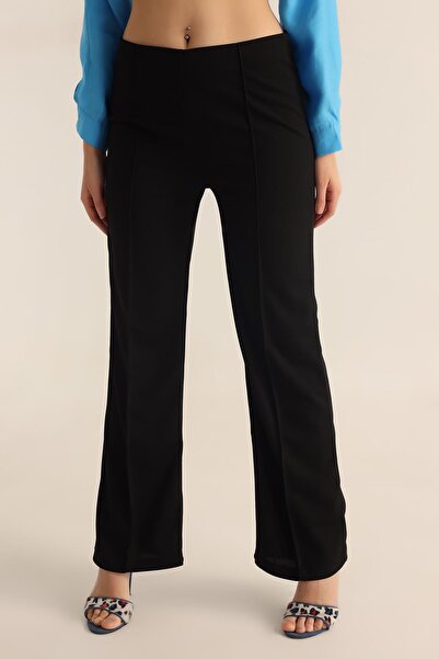 VıoShıne Kadın Çimalı Likralı Yüksek Bel Ispanyol Paça Pantolon