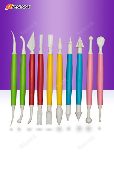 Neskuk 10'lı Profesyonel Marzipan Kalem Seti çiçek dekorasyon şeker hamuru dekorasion Seramik Modelleme