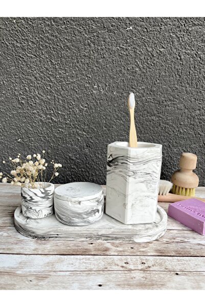 ThreeT El yapımı beton banyo seti mermer desenli